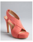 Diane von Furstenberg Melon Suede Zia Platform Sandals - Lyst