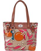 Fossil Vintage Keyper Coated Canvas Shopper - Lyst