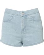 Moto Moto Sparkle Bleach Hotpants - Lyst