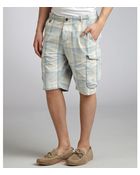 Scotch & Soda Ivory Plaid Cotton Cargo Shorts - Lyst