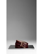 Burberry Bridle Leather and Suede Belt - Lyst