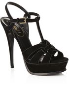 Saint Laurent Tribute Suede Sandal - Lyst