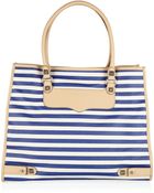 Rebecca Minkoff Striped Leather and Canvas Tote - Lyst