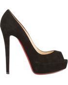 Christian Louboutin 140mm Banane Suede Open Toe Pumps - Lyst