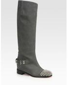 Christian Louboutin Cate Leather Chain Detail Boots - Lyst