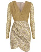 Matthew Williamson Camouflage Weave Drape Shift Dress - Lyst