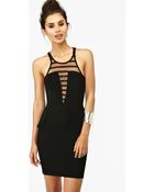 Nasty Gal Striped Mesh Peplum Dress - Lyst