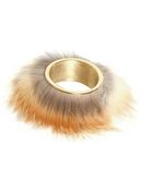 Viktor & Rolf Red Fox Fur Brass Metal Cuff - Lyst