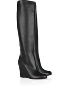 Christian Louboutin Zepita 85 Leather Wedge Boots - Lyst