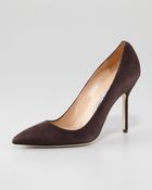 Manolo Blahnik Bb Suede Pointed Toe Pump - Lyst