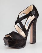 Prada Cavallino Platform Crisscross Pump - Lyst