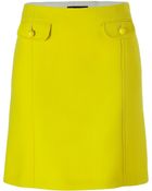 Tara Jarmon Dazzling Yellow Aline Wool Skirt - Lyst