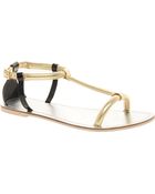 Asos Asos Farewell Metallic Flat Sandals - Lyst
