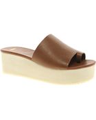 Asos Asos Video Leather Flatform Shoes with Toe Loop - Lyst