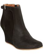 Lanvin Suede Wedge Ankle Boot - Lyst