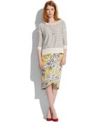 Madewell Silk Flowersketch Cutaway Skirt - Lyst