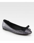 Vera Wang Lavender Laetitia Glitter Bow Ballet Flats - Lyst