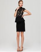 Alice + Olivia Robyn Lace Bodice Peplum Dress - Lyst