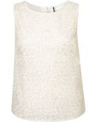 Topshop Premium Flower Shell Top - Lyst