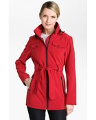 London Fog Belted Jacket with Detachable Hood - Lyst