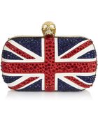 Alexander McQueen Crystal Britannia Skull Box Clutch - Lyst