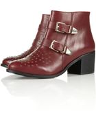 Topshop Alvin Studded Buckle Boots - Lyst