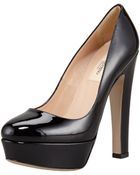Valentino Patent Leather Platform Pump - Lyst