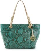 Michael Kors Embossed Python Item Tote - Lyst