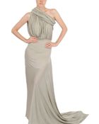Rick Owens Draped Viscose Silk Jersey Long Dress - Lyst