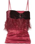 Dolce & Gabbana Embellished Stretch Silk Satin Top - Lyst