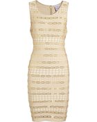 Hervé Léger Embellished Houndstooth-Print Bandage Dress - Lyst