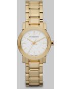 Burberry Check Stamped Round Stainless Steel Watch - Lyst