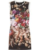 Dolce & Gabbana Printed Stretchsilk Mini Dress - Lyst