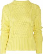 Acne Studios Lia Cableknit Cotton Sweater - Lyst