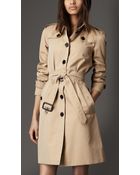Burberry Long Cotton Gabardine Trench Coat - Lyst