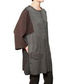 F&mme Blended Herringbone Jersey Wool Coat - Lyst