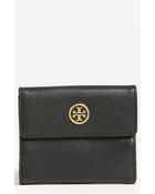 Tory Burch Robinson Double Flap French Wallet - Lyst