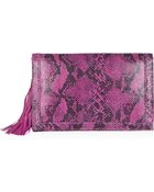 BCBGMAXAZRIA Reva Snakeprint Leather Clutch - Lyst