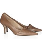 Oscar de la Renta Naila Pleated Leather Pumps - Lyst