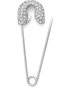 Juicy Couture Silver Tone Safety Pin Crystal Brooch - Lyst
