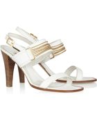 Marni Chain Trimmed Leather Sandals - Lyst