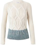 Carven Degradé Wool Mohair Cable Knit Jumper - Lyst