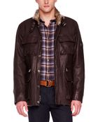 Michael Kors Furlined Leather Utility Jacket - Lyst