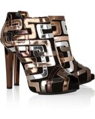 Pierre Hardy Mirrored Leather-Trimmed Suede Ankle Boots - Lyst