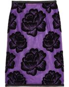 Christopher Kane Leather Trimmed Flocked Tulle Pencil Skirt - Lyst