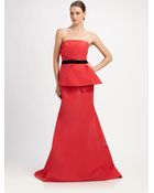 Carolina Herrera Strapless Silk Faille Gown - Lyst