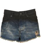 Moto Moto Oil Dip Dye Hotpants - Lyst