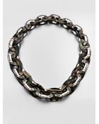 Tory Burch Crystal Accented Link Necklace - Lyst