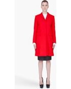 McQ by Alexander McQueen Red Wool Cashmere Coat - Lyst