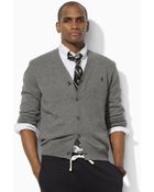 Polo Ralph Lauren Suedepatch Merino Cardigan - Lyst